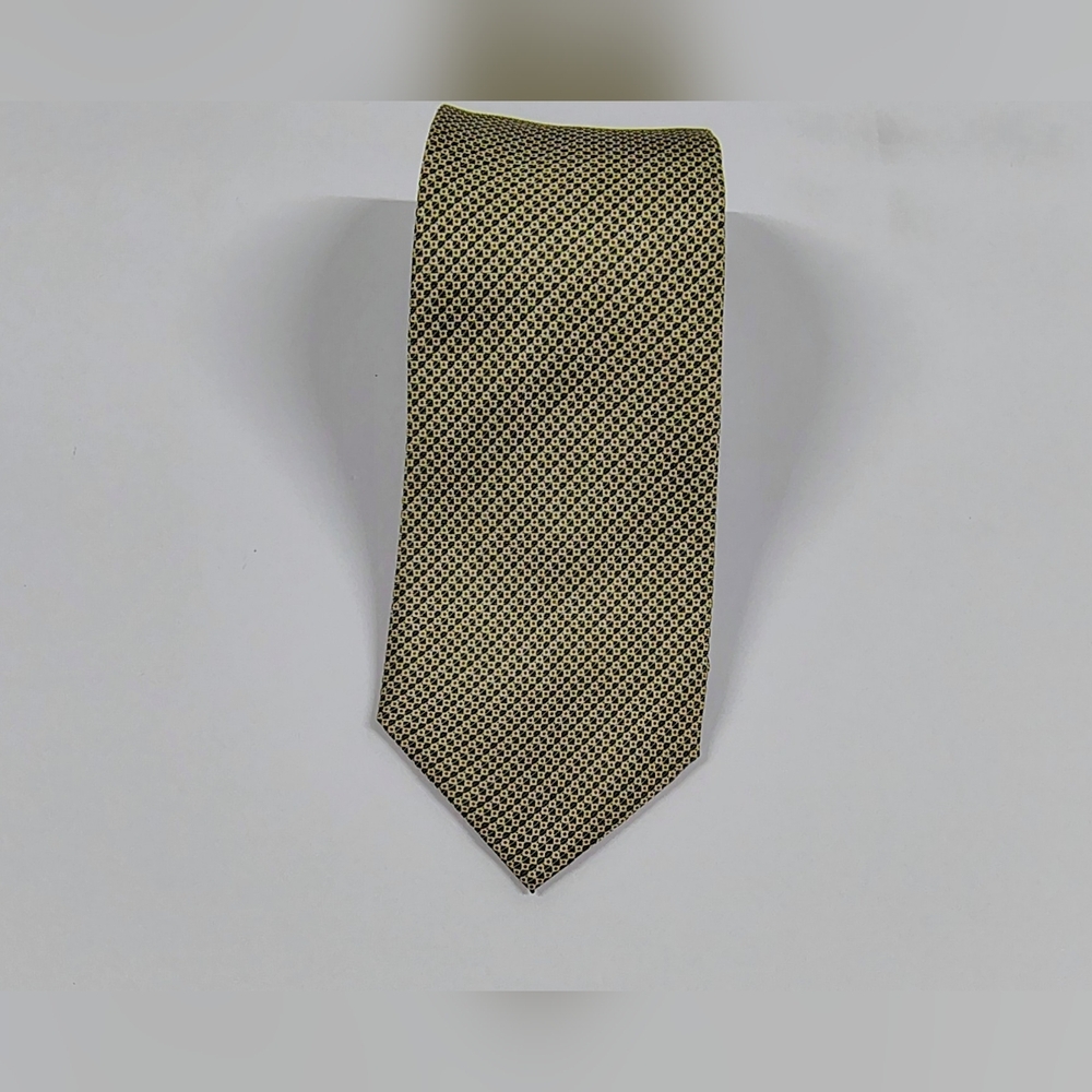 Tommy Bahama Men's Silk Tie Gold Green Geo-print & Marlin - Picture 3 of 7